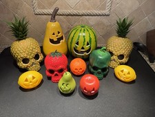 Target Hyde & EEK 11pc LED Fruit Skull Jack O Lantern Halloween Decor Lot Rare picture