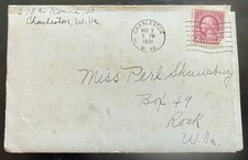 ONE OF A KIND 1931 LETTER ENVELOPE PEARL SHREWSBURY ROCK WV CHARLESTON picture