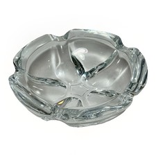 Vintage Clear Glass Ashtray Heavy Art Glass 6 in  x 1.75 in picture