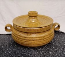 Vintage Earthenware Pottery Tureen Clay Casserole Dish Handles Lid Baking 9