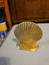 Vintage Brass Sea Shell Single Bookend Or Shelf Sitter 5 Inches picture