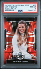 2025 LEAF METAL WOMEN OF SPORT RED LAVA 1/1 #35 ERIN ANDREWS 1/1 PSA 8 picture