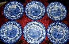 The SPODE BLUE ROOM Collection ANIMALS LOTS of 6 Hanging Plates -England RARE picture