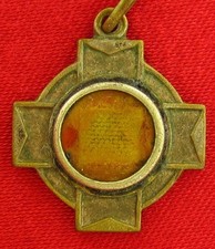 Vintage MARGARET MARY ALACOQUE Relic Medal Catholic RELIC CLOTH Pendant Cross picture