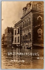 K55/ Parkersburg West Virginia RPPC Postcard c1913 Flood Disaster 3rd St 113 picture