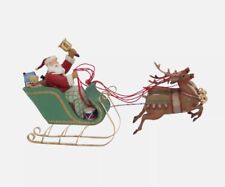 Vintage 2003 Hallmark SANTA'S ON HIS WAY Reindeer Sleigh Keepsake Ornament picture