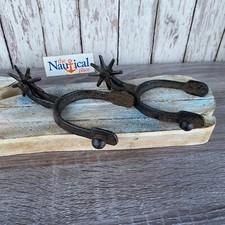 2 Cast Iron Boot Spurs, Western Cowboy Old West Decor, Horse Rodeo picture