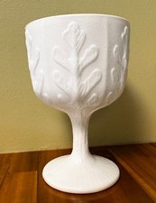 Vintage FTD Planter from 1975, Milk Glass with Oak Leaf Pattern picture