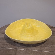 Rare Metlox Poppytrail Sombrero Ashtray Candy dish in all Yellow 9