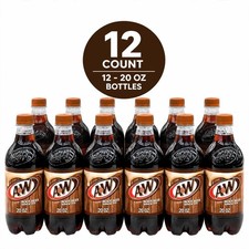 A&W Root Beer Soda Pop, 20 fl oz, Bottle Pack of 12  picture