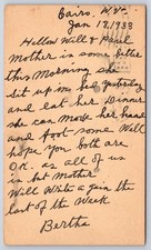 Antique West Virginia Postcard CAIRO 1933 Family Health Message picture