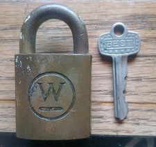 Old Best Westinghouse Logo Padlock & Key picture