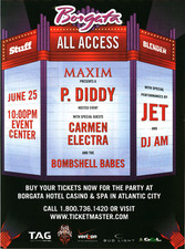 2005 Borgata P. Diddy Carmen Electra DJ AM Maxim Promo Art Print Ad VTG Rare picture