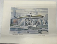 Sikorsky S-65 Compound Helicopter Print 14 x 17 Vintage Flying Over NYC picture
