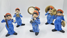 VTG Japan Marching Band Figurines Set of 6 Ceramic MCM Kitsch Musicians Rare  picture