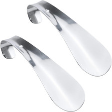 Antrader 2Pcs 5.7 Inch Stainless Steel Pocket Shoe Horns for Kids Men Women | Po picture