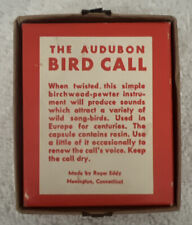 AUDUBON BIRD CALL VINTAGE NOS NEW BOX  BIRCHWOOD PEWTER ROSIN CAPSULE SONGBIRDS  picture