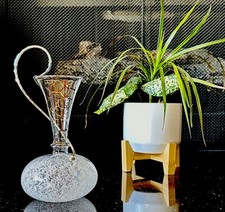 Fine delicate Venetian Italian Hand Blown Art Glass VASE by Soffieria BRAND NEW picture