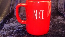 “NAUGHTY” “NICE” RAE DUNN ~ MUG ~ 4.5” ~ GREAT CONDITION ~ RED picture