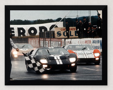 FRAMED 1966 LEMANS FORD WINS 1-2-3 FINISH - 11X8.5 PHOT REPRODUCTION PRINT picture