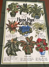 EPL Vintage Kitchen Tea Towel T-124 House Plant Guide 20x30 Cotton Unused picture