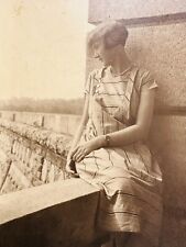 Vintage 1923 Photo - Young Girl on City Roof picture