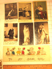 lot Vintage Romantic Postcard Pair Lovers Couple Romance picture