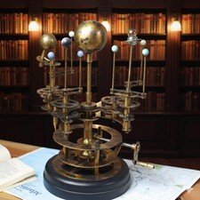 Vintage Brass Orrery Model – Mechanical Solar System Sculpture – Astronomy Gift picture