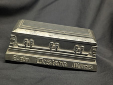 ANTIQUE ELGIN, IL~WESTERN/METAL BURIAL CASKET COFFIN ADV. SALESMAN SAMPLE BOX picture