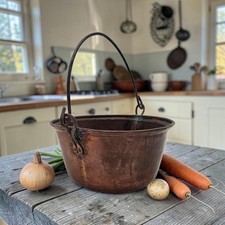 VTG French Copper Cauldron Pot 14.75