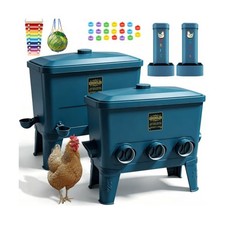 ZINZINULER Large Automatic Port Chicken Feeder and Cup Waterer Set - Chicken ... picture