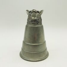 Vintage Pewter Fox Coyote Head Shot Glass  Stirrup  Cup picture