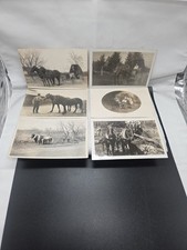 Vintage Real Photo RPPC Lot of 6 Horses, Carriages People Farming Oregon USA picture