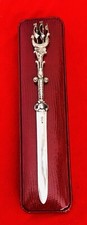 STERLING ANTIQUE ENGLISH NAUTICAL LETTER OPENER - SAIL BOAT DISPLAY-MAGNIFICENT picture