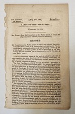 1828 Ohio Erie Canal Federal Land Grant House Report 139 Internal Improvements picture