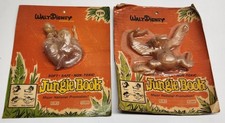 VTG 1966 Disney Jungle Book Oily Jiggler Figure Lot Of 2 Mowgli Kaa & King Louie picture