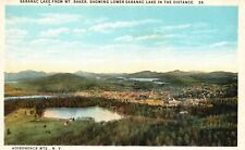 Adirondack Mts. Saranac Lake From Mt. Baker Lower Saranac In Distance, Postcard picture