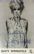Dusty Springfield -- Signed Vintage Photo Postcard Copy picture