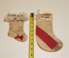 Victorian distressed stocking tree ornaments lace pink Shabby Chic Christmas picture