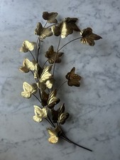 Vtg Homco Gold Brass Ivy Leaf Metal Wall Hangings Home Decor 17