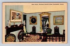 Springfield IL-Illinois, Back Parlor, Abraham Lincoln's Home, Vintage Postcard picture