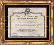 1969 Disney Haunted Mansion 11x13.25 Death Certificate Poster  picture