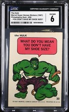 1967 Philadelphia Marvel Super Heroes Stickers #30 The Hulk CGC 6 EX/NM picture