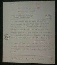 CHURCHILL'S TELEGRAM TO PRESIDENT ROOSEVELT IN 1943 ABOUT MEETING IN CASABLANCA  picture