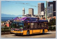 Seattle WA King County Metro Trolley Bus Postcard 4320 New Flyer Xcelsior picture