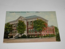 BROOKLINE MA - 1907-1915 ERA POSTCARD - MUNICIPAL GYMNASIUM picture