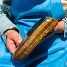 4.37LB TOP Natural Yellow Tiger Eye Quartz Crystal Polished Healing Sample 6315 picture