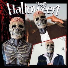 3D Skeleton Halloween Scary Mask Skull Full Head Cosplay Costume Horror Prop US picture
