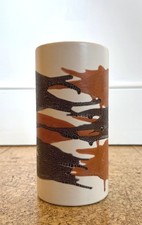 Royal Haeger MCM Cylinder Vase Earth Wrap Lava Crackle Glaze 7