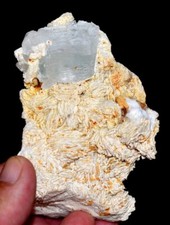 212 Grams Very Beautiful Goshenite Beryl on Matrix  From Skardu Pakistan picture